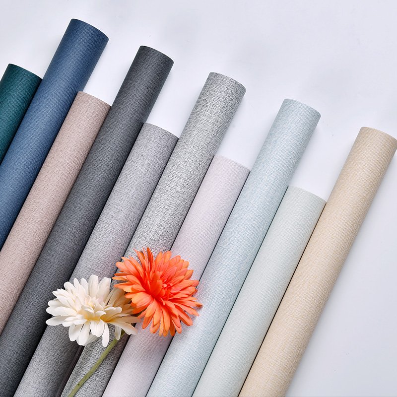 Textured Fabric Linen Wallpaper Self-Adhesive Removable Waterproof Thick Wallpaper for Interior Walls Strong Adhesion