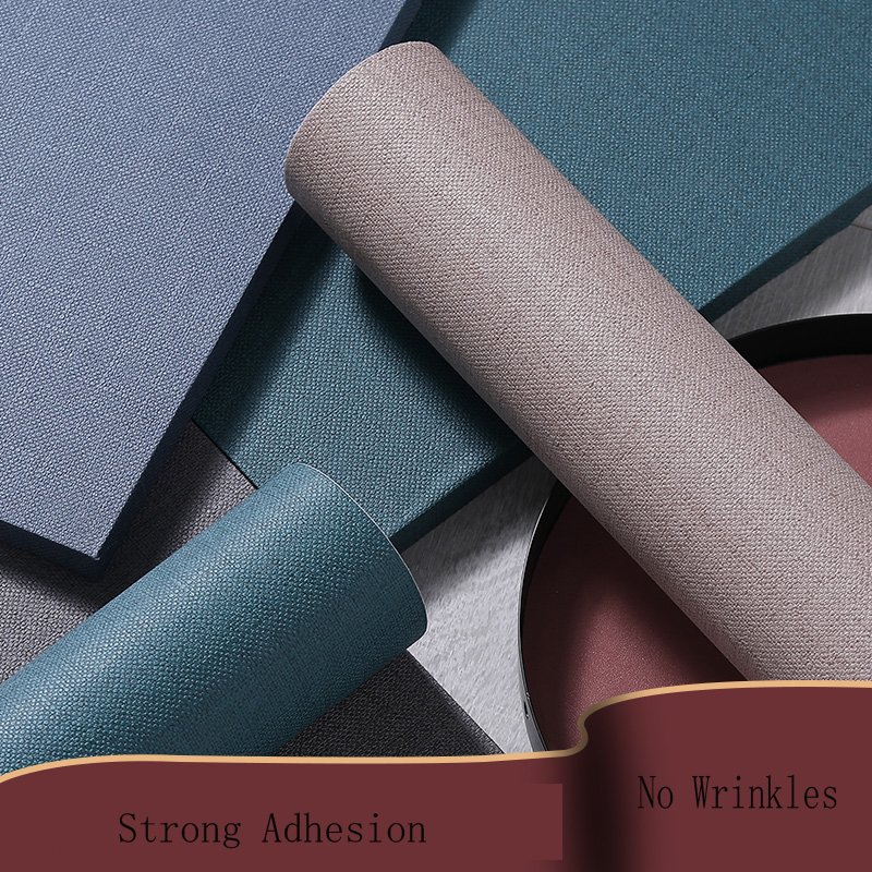 Textured Fabric Linen Wallpaper Self-Adhesive Removable Waterproof Thick Wallpaper for Interior Walls Strong Adhesion
