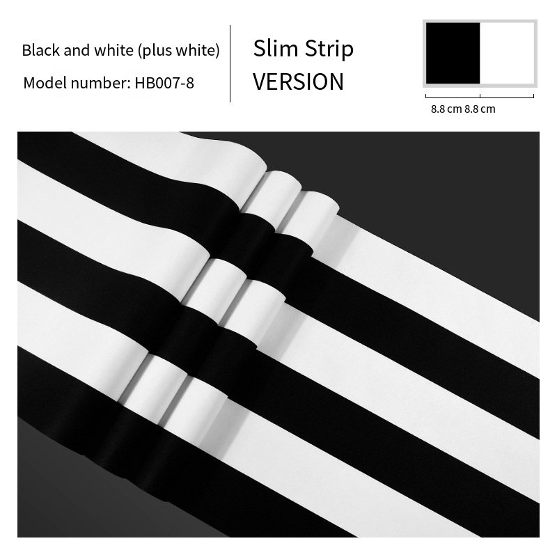 Hot Selling Modern Minimalist Black And White Horizontal And Vertical Striped PVC Wallpaper For Living Room Background Wallpaper