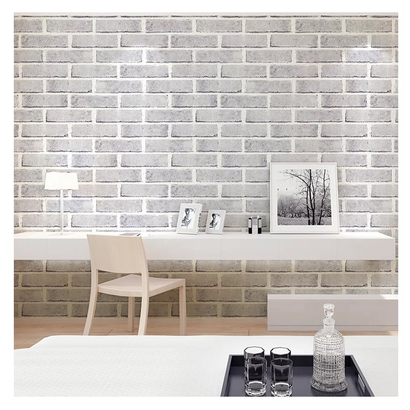 Red brick wallpaper, gray brick non woven fabric wallpaper