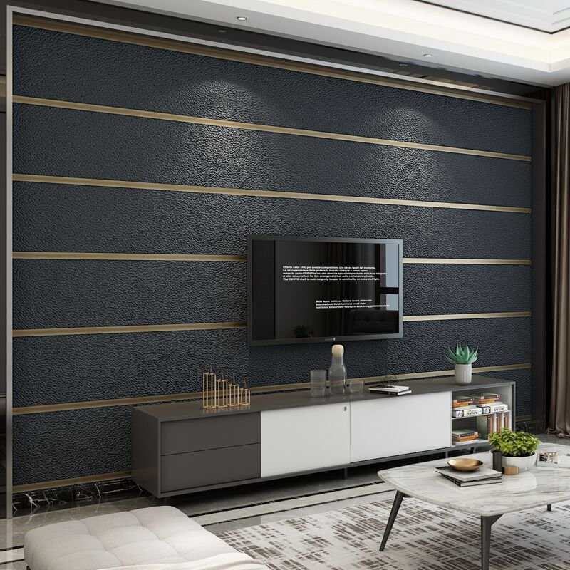 Wholesale 3D Non Woven Wallpaper Rolls Luxury Waterproof Deerskin Velvet Thickened Wall Paper For House Decor Living Room