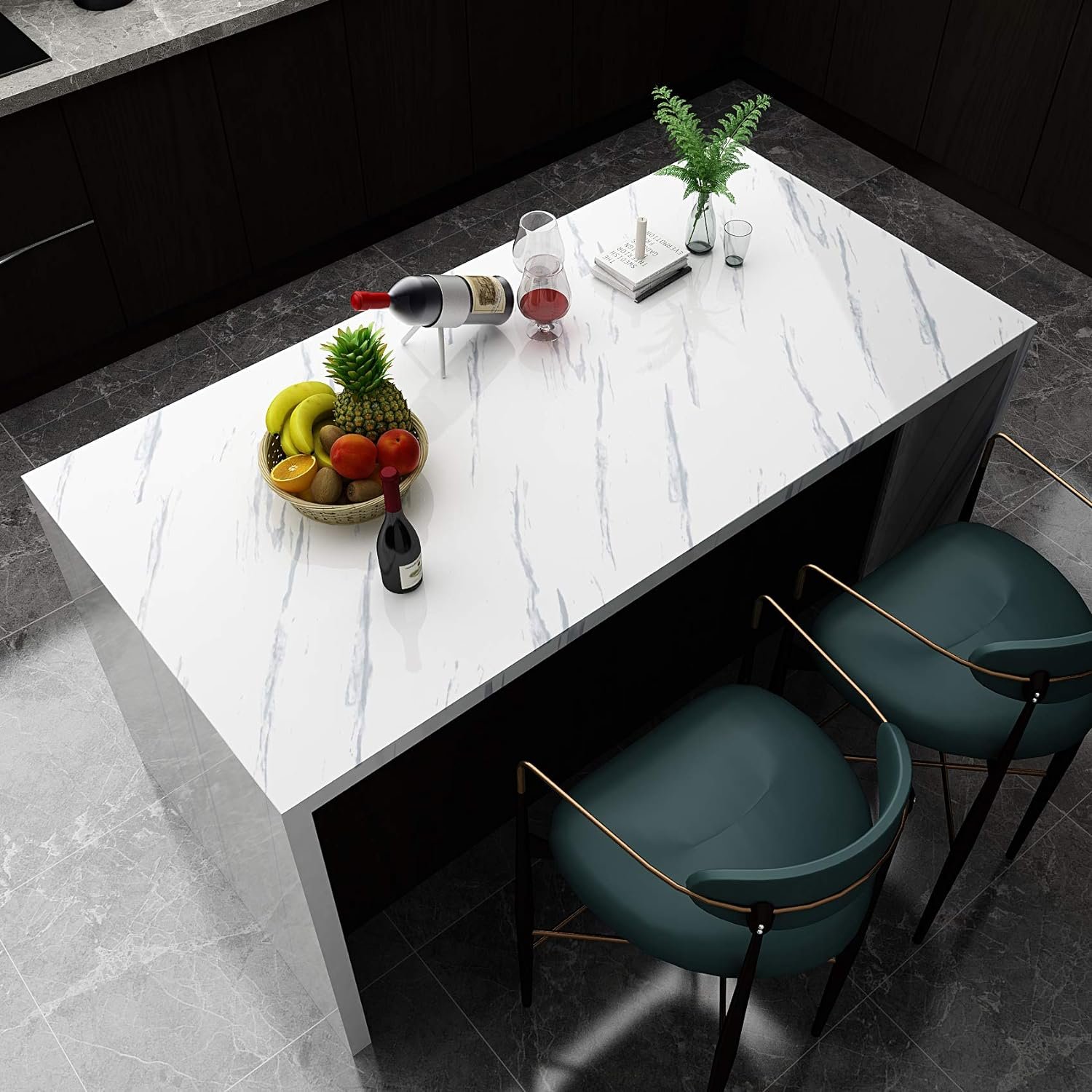 3D White PVC Vinyl Marble sticker Wallpaper Peel and Stick Self Adhesive Removable Wallpaper for Cabinet Kitchen