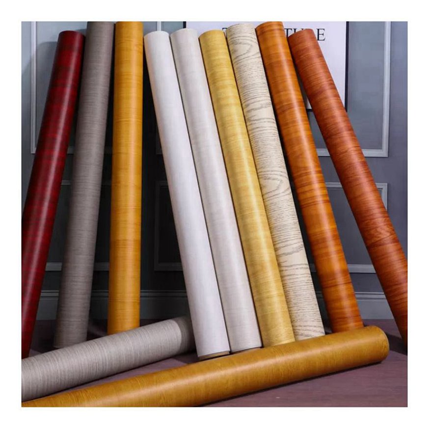Furniture wood grain Self Adhesive PVC Vinyl Wrap foil Roll Wood Grain Laminate Sticker pvc wood pattern film wallpaper