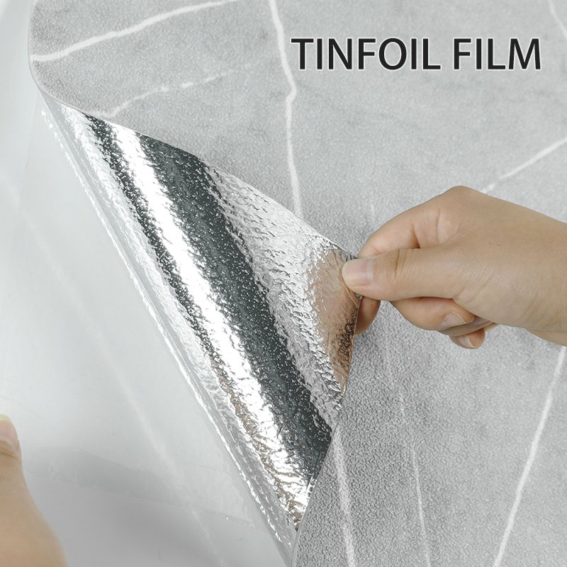 50x1000cm Peel and Stick White and Grey Wallpaper Rolls Self-adhesive Vinyl Wallpaper for Hotel Living Room Eco-friendly Thick