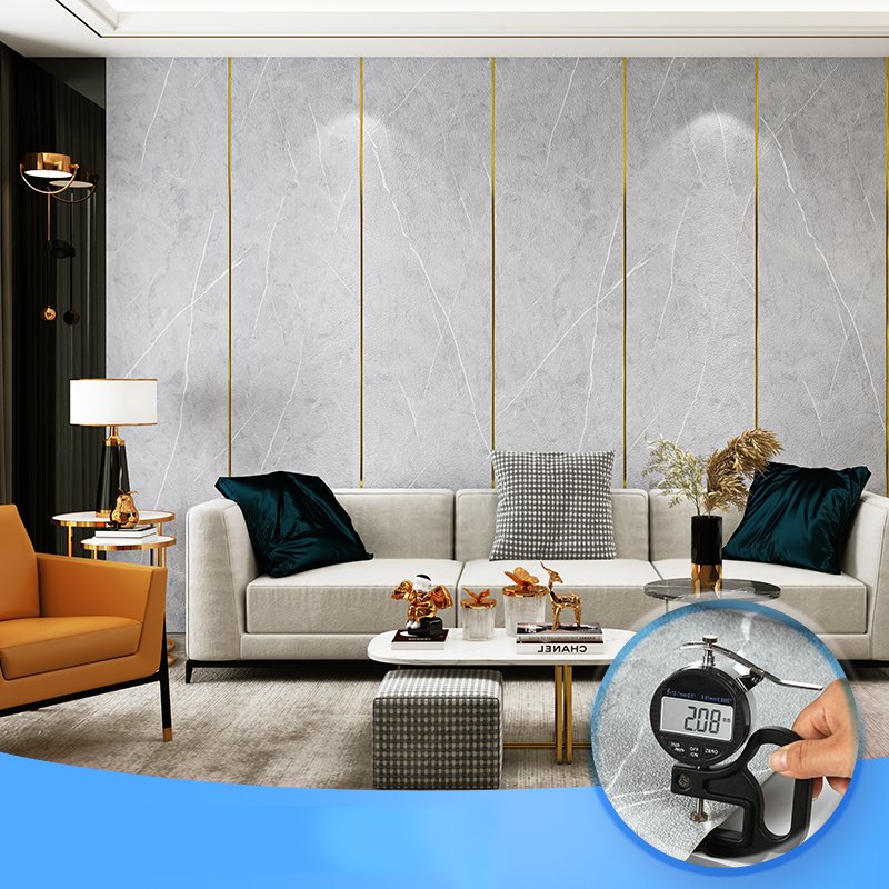 50x1000cm Peel and Stick White and Grey Wallpaper Rolls Self-adhesive Vinyl Wallpaper for Hotel Living Room Eco-friendly Thick
