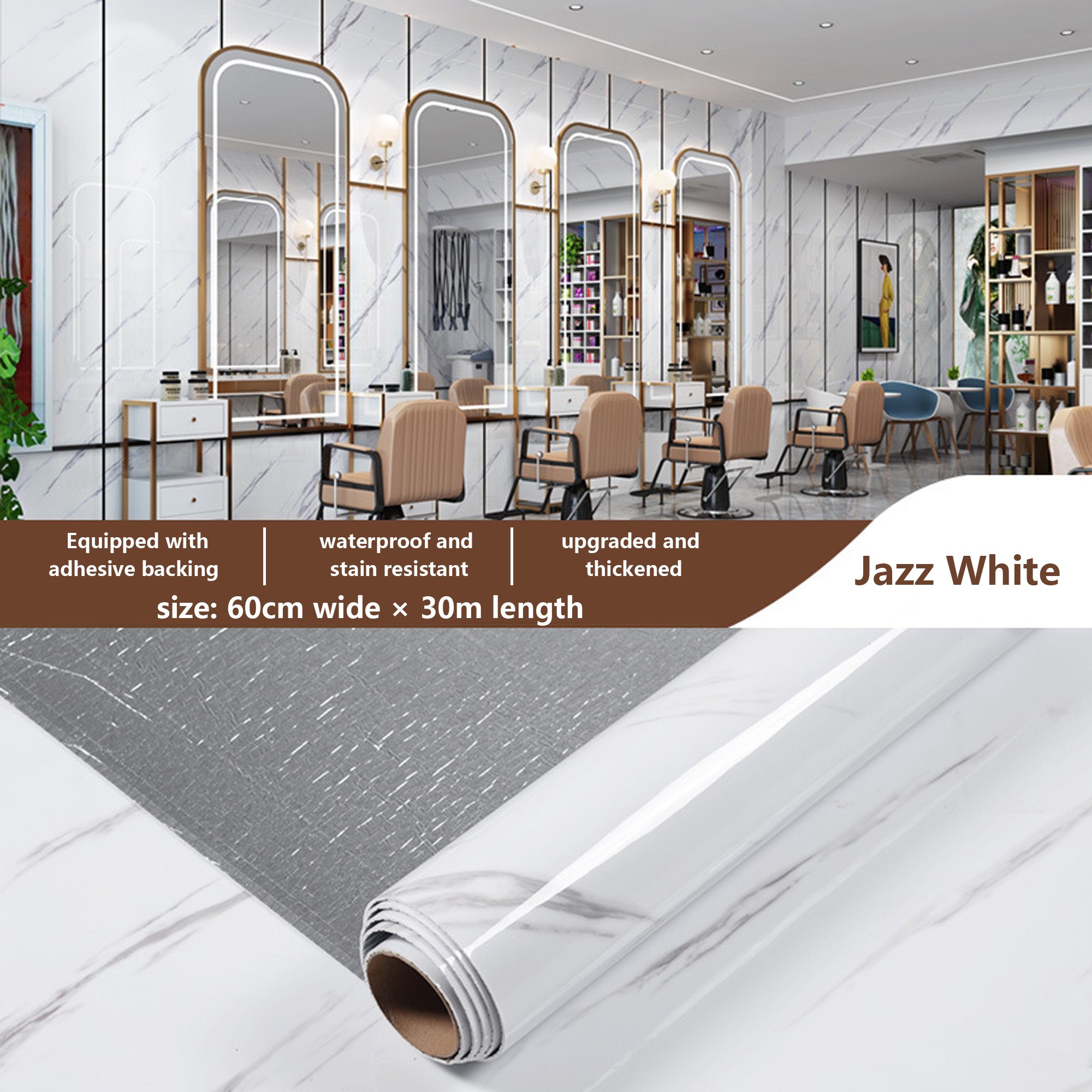 High Quality Removable Revestimiento Pared Interior Home Decor Self Adhesive Pvc Marble Wallpaper Roll