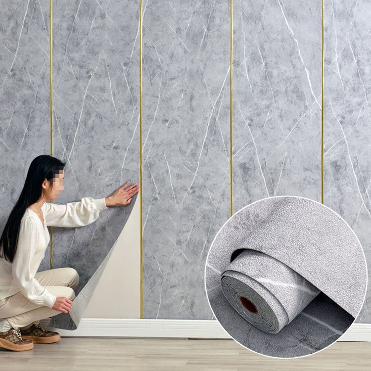 High Quality Removable Revestimiento Pared Interior Home Decor Self Adhesive Pvc Marble Wallpaper Roll