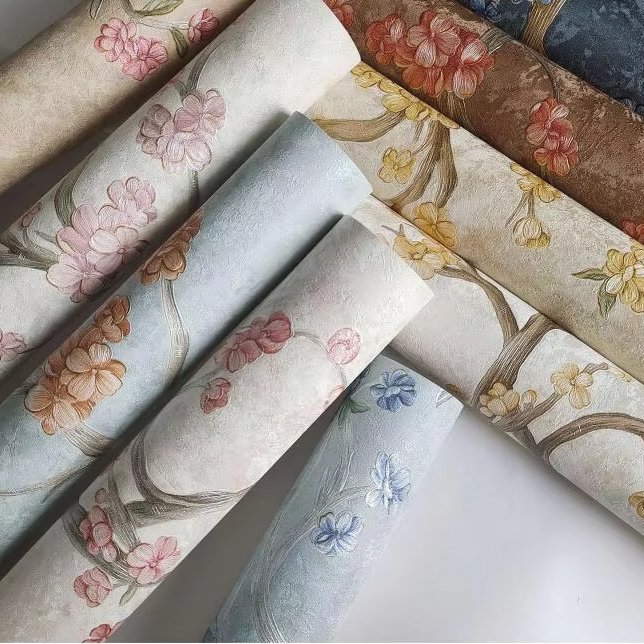 MyWow Wholesale High Quality 3D Tropical rainforest banana leaf PVC Metallic Wall Paper Roll Metallic 3DTextured Wallpaper