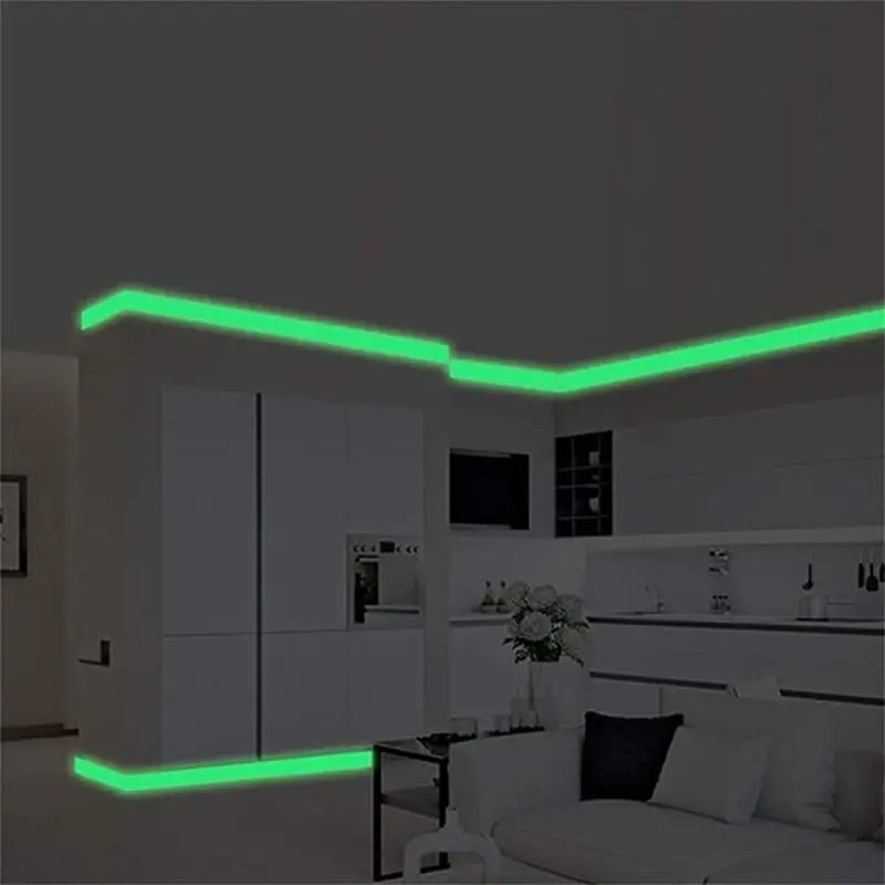 Wallpaper Sticker Glow In The Dark Safety Tape Self-Adhesive Luminous Tape for Home Decoration & Security Warning