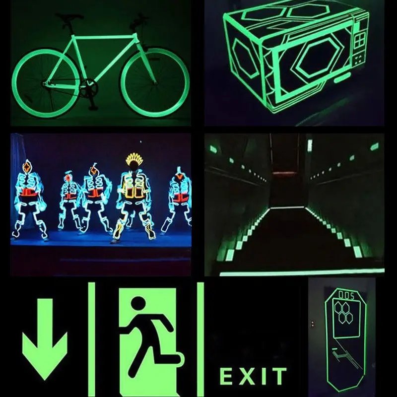 Wallpaper Sticker Glow In The Dark Safety Tape Self-Adhesive Luminous Tape for Home Decoration & Security Warning