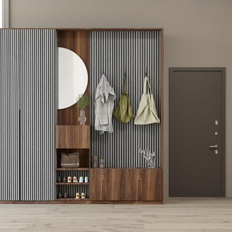 Removable 3d slat wood wallpaper roll peel and stick waterproof vinyl self-adhesive wall paper stickers for bedroom wall decor