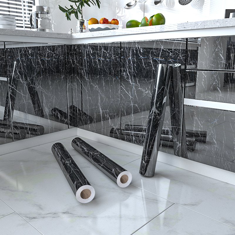 thick marbling design PVC self-adhesive wallpaper for kitchen table TV background