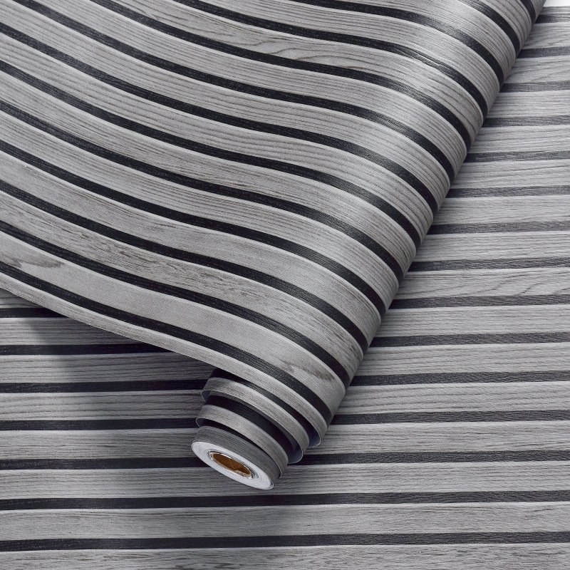 bathroom 3d grey self adhesive wallpaper rolls waterproof pvc dark brown wooden grain wallpaper 3d