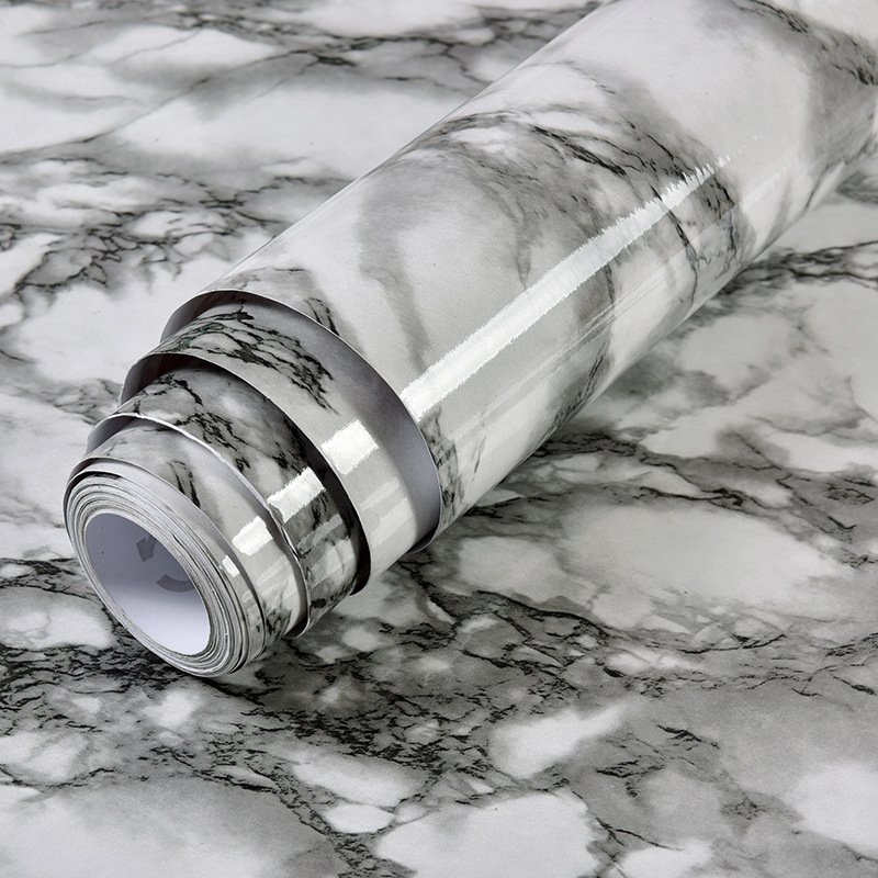 Amas aluminum window wallpaper sticker Peel and Stick wood grain contact paper wallpaper marble for cabinet