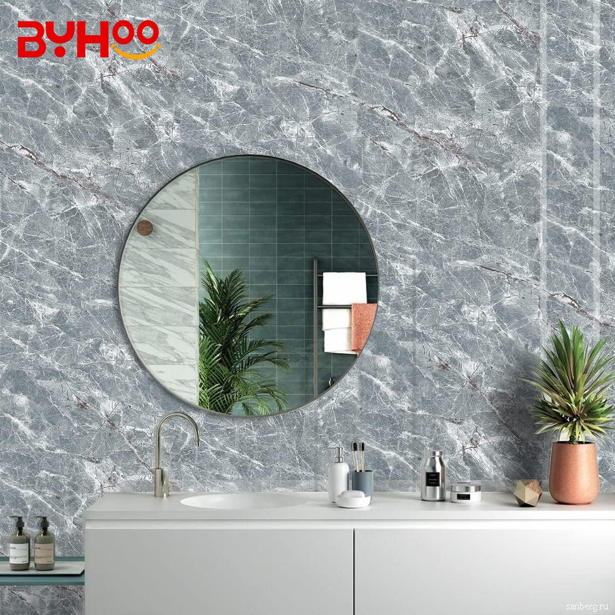 High Glossy Marble Kitchen Wall paper Peel And Stick Self Adhesive 3D Marble Stickers For Wall decor bathroom