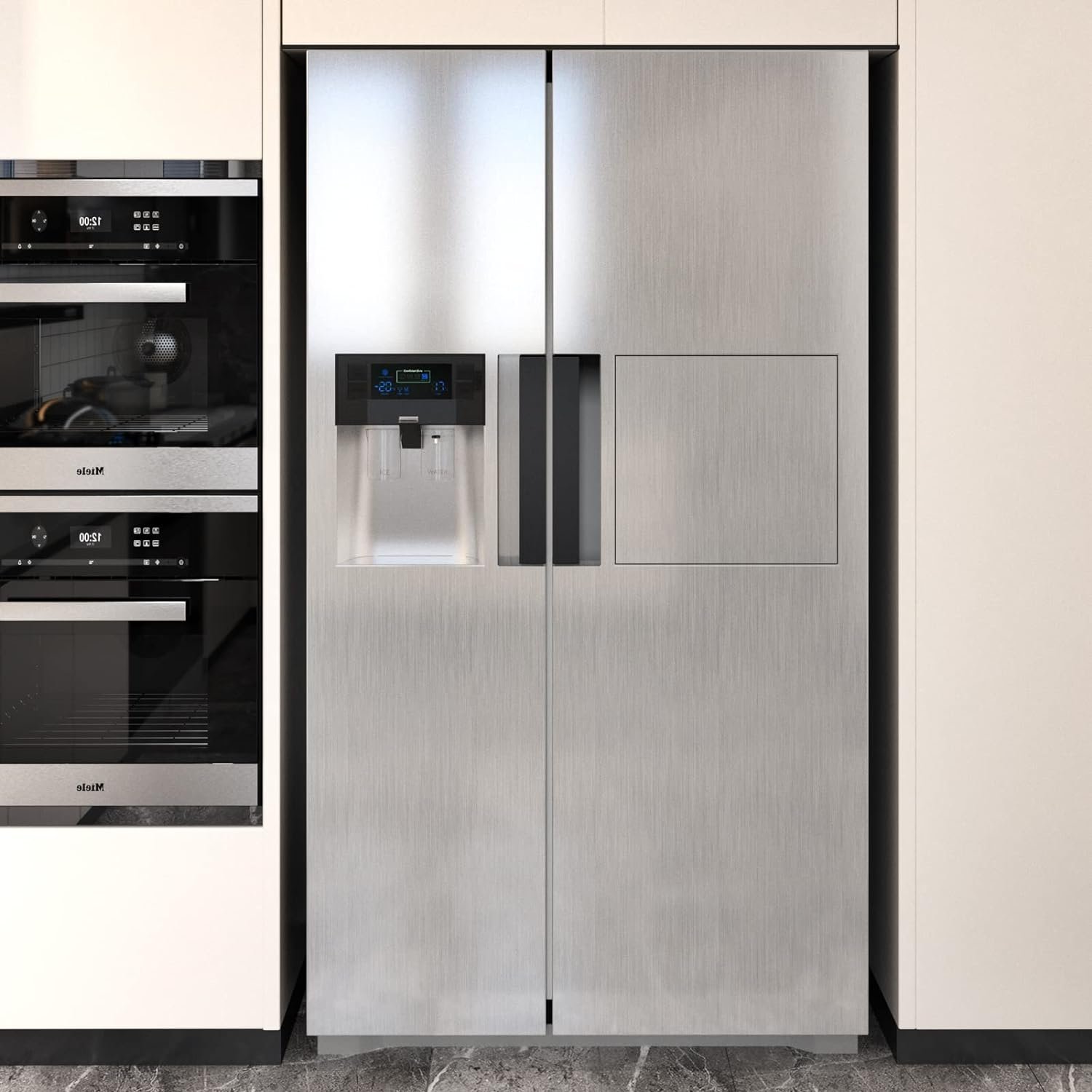 ORON DECO Silver Metallic Stainless Steel Contact Paper Self-Adhesive Vinyl Film Wallpaper Stickers for Decorative Refrigerator