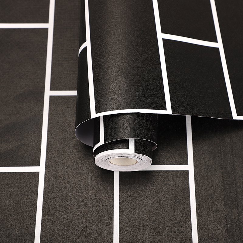 Black brick stock supplier design hotel beauty salon waterproof and moisture-proof luxury kitchen 3D wallpaper paper
