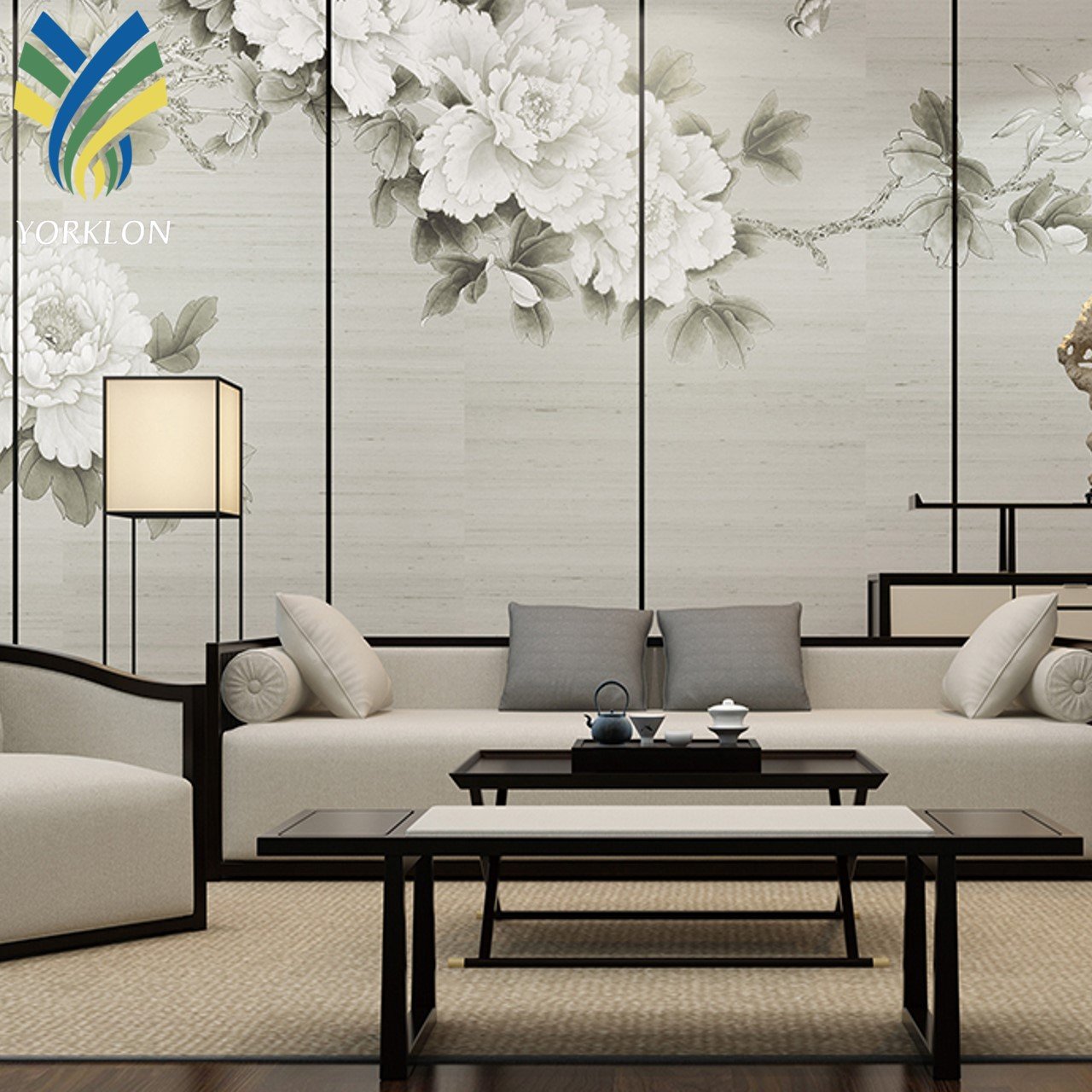 Custom Flower Birds Sound Proof Room Restaurant Decoration Wall Interior Panels 3D Mural Wallpaper