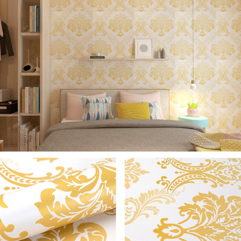 Decor Luxury Wall Art Wall Accessories Home kids room pvc golden flower wall paper nightclub Wallpaper