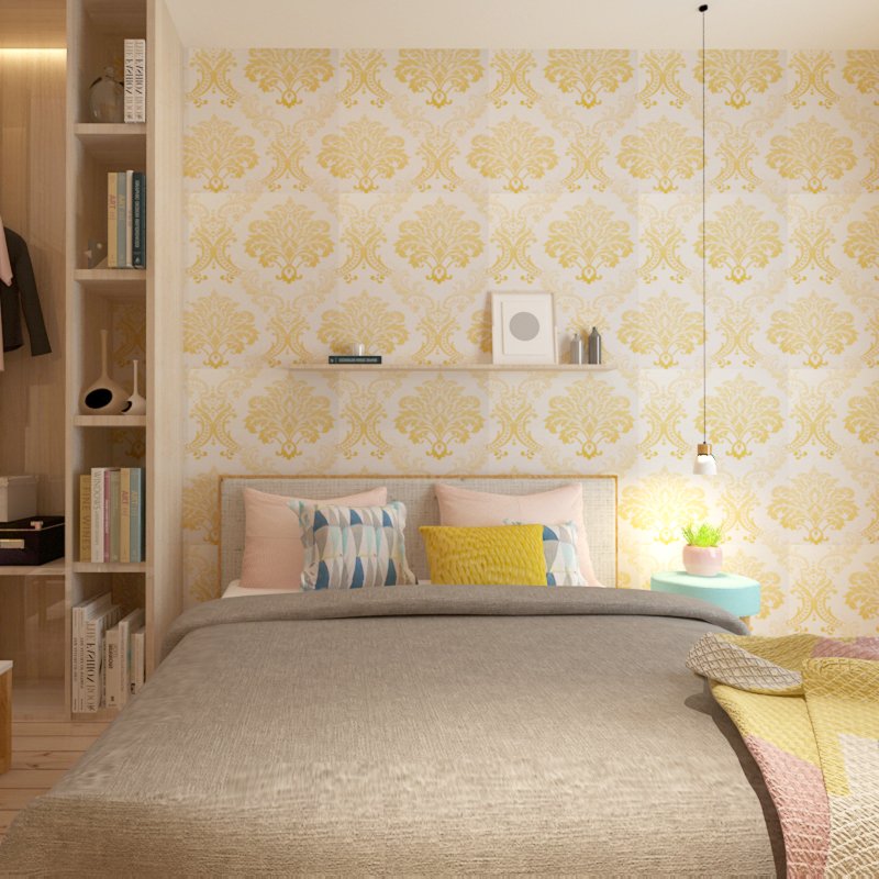 Decor Luxury Wall Art Wall Accessories Home kids room pvc golden flower wall paper nightclub Wallpaper