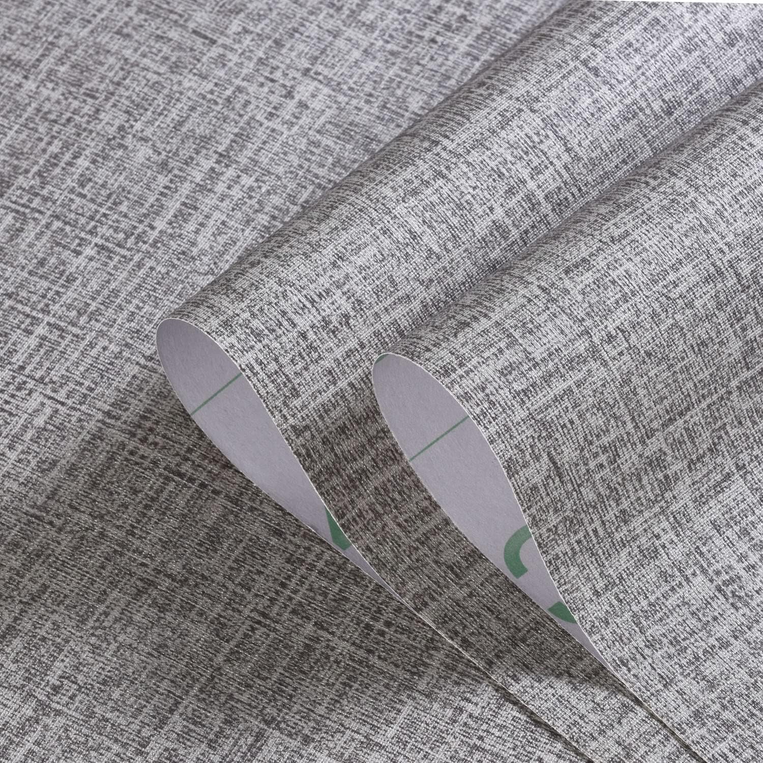 ORON Grey Textured Peel and Stick Wall paper Grasscloth Waterproof Self Adhesive Vinyl Faux Fabric Linen Wallpaper For Wall