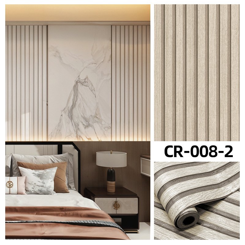 wood 3d black grain fluted self adhesive wallpaper wall decoration for the house cement walls