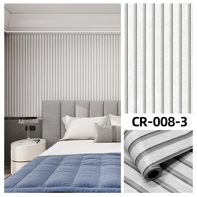 wood 3d black grain fluted self adhesive wallpaper wall decoration for the house cement walls
