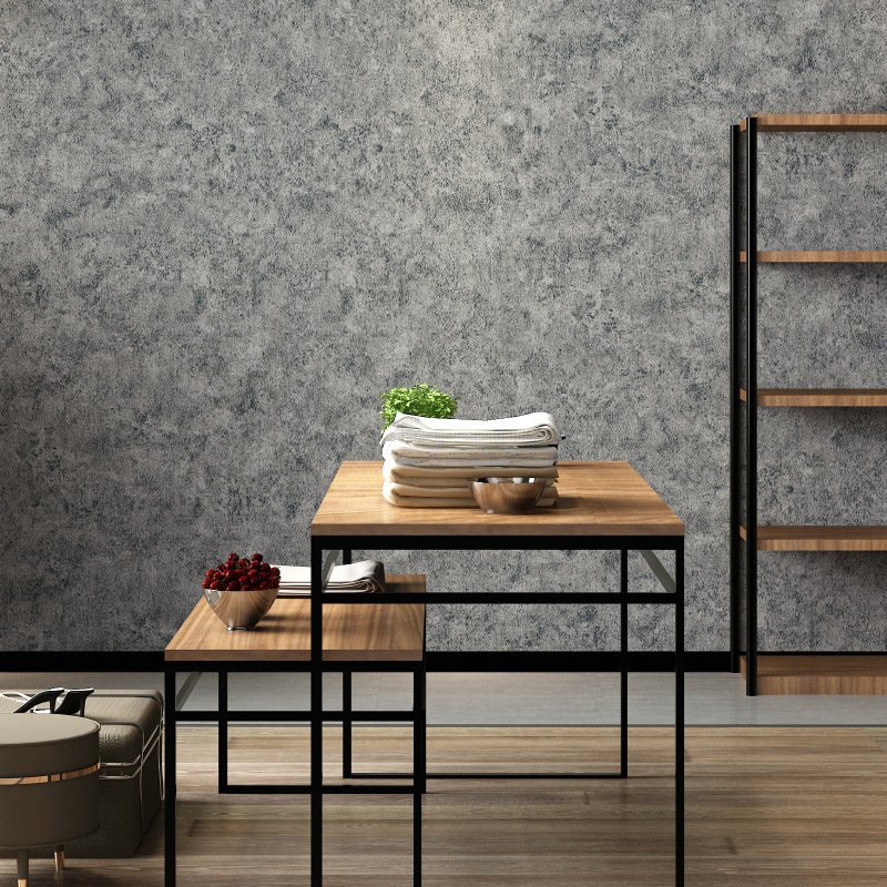 Hot Selling Industrial Style Wallpaper Grey Micro-Cement Waterproof self adhesive Wallpaper