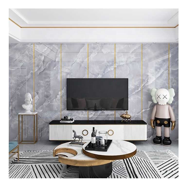 2mm Thickness 3D PET Foam Green Marble Wallpaper Living Room Bedroom Decor Heat Proof Peel and Stick Marble Wall Paper Sticker