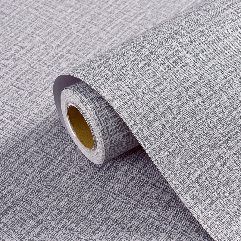Modern Style Wallpaper Kitchen Cabinet Door Wall Border Waterproof Wallpaper Sisal Fabric for Hotel Home Bedroom Livingroom