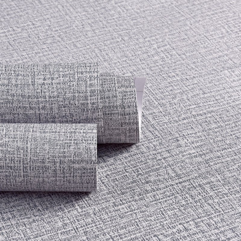 Modern Style Wallpaper Kitchen Cabinet Door Wall Border Waterproof Wallpaper Sisal Fabric for Hotel Home Bedroom Livingroom