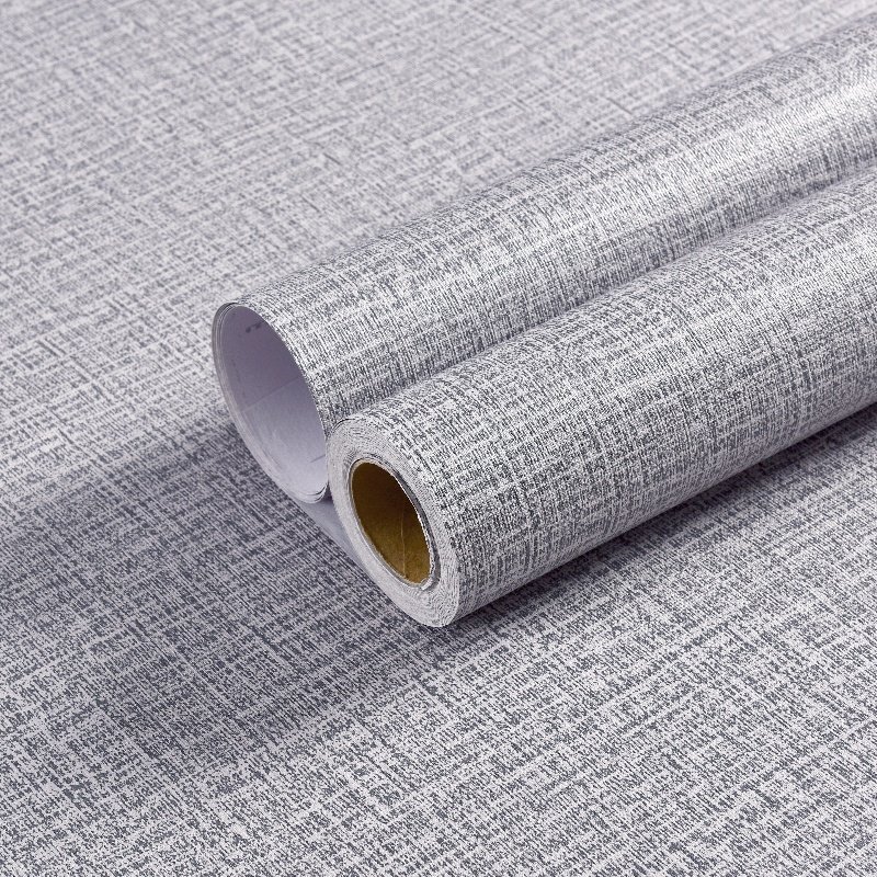 Modern Style Wallpaper Kitchen Cabinet Door Wall Border Waterproof Wallpaper Sisal Fabric for Hotel Home Bedroom Livingroom