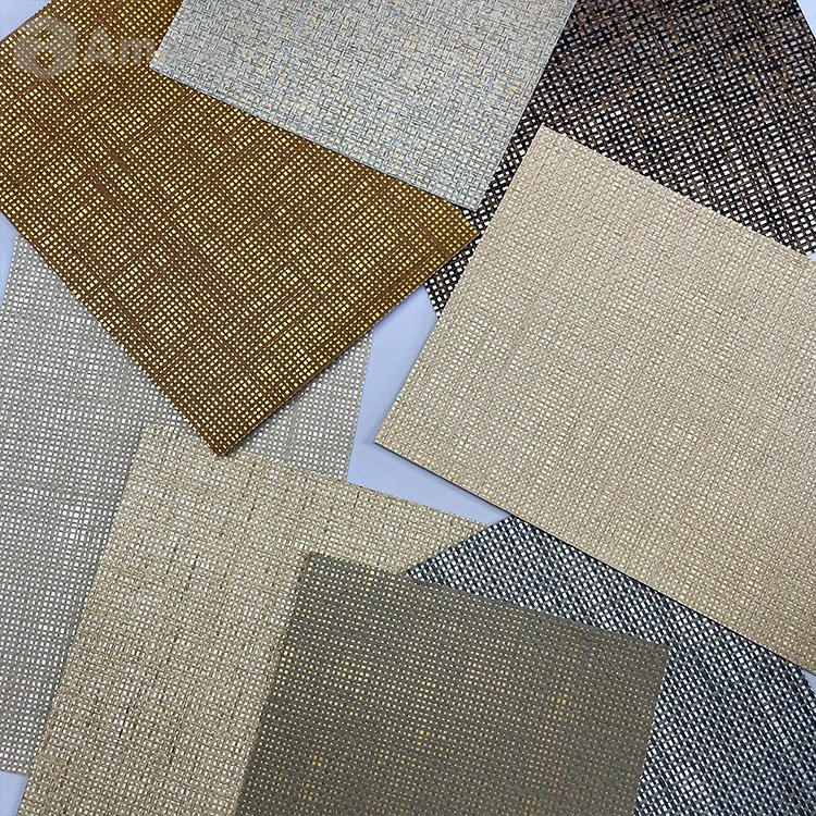 Free Sample Eco-friendly Natural Textured Paper Weave Wallpaper Roll For Home Decoration