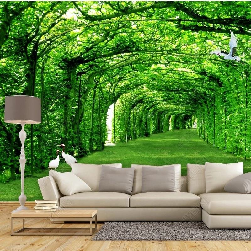 3d modern home decoration wall mural green nature tree wallpaper murals for wall decor