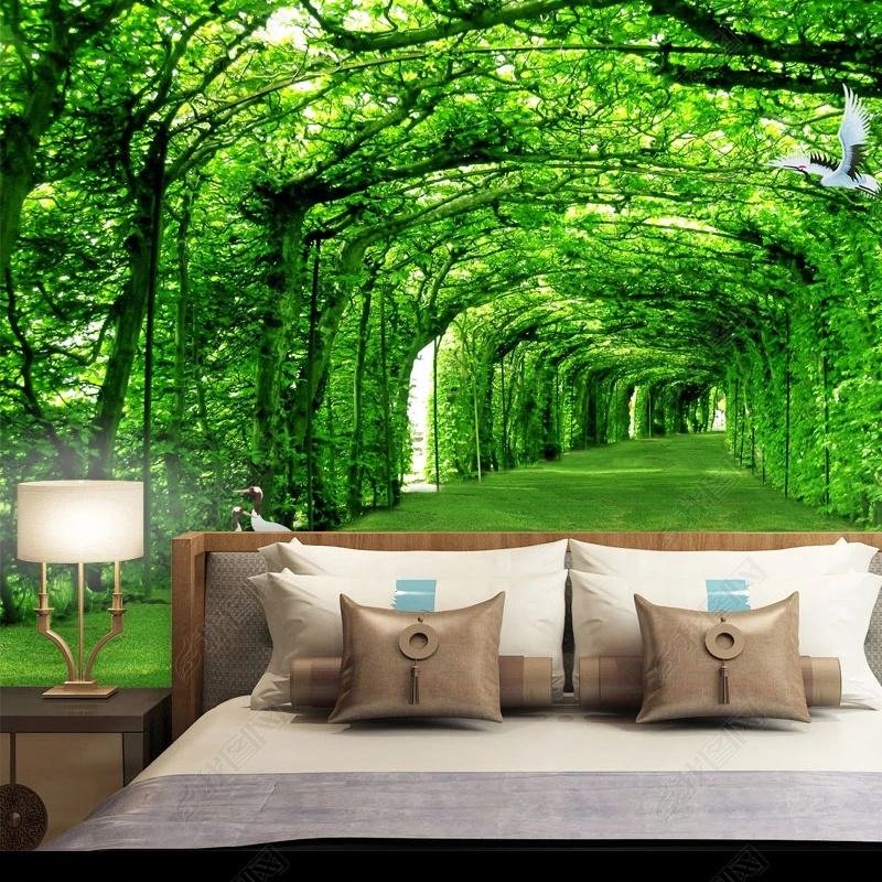 3d modern home decoration wall mural green nature tree wallpaper murals for wall decor