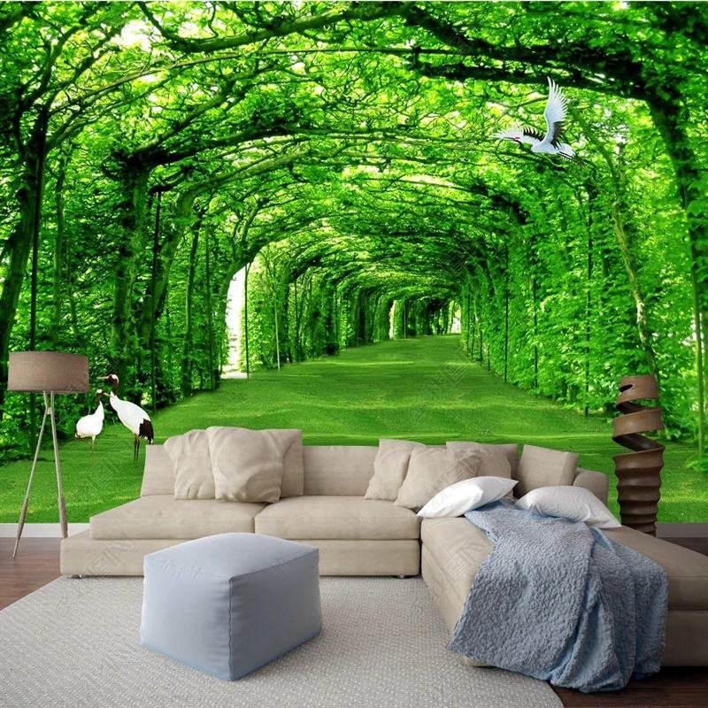 3d modern home decoration wall mural green nature tree wallpaper murals for wall decor
