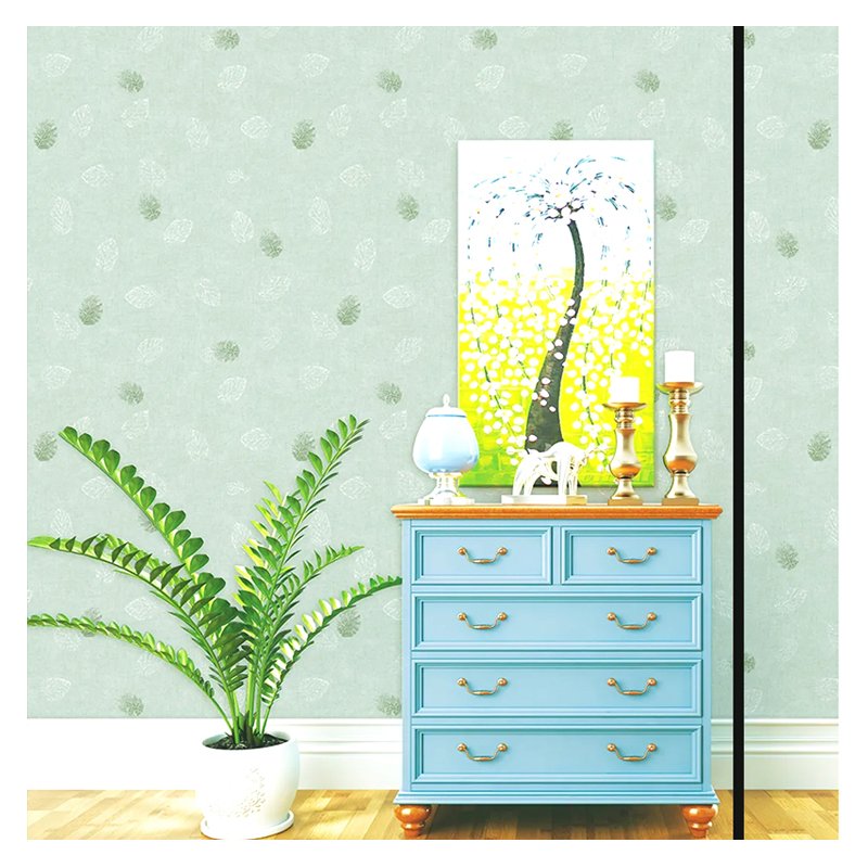 Tree leaves brushing water Self adhesive non woven wallpaper