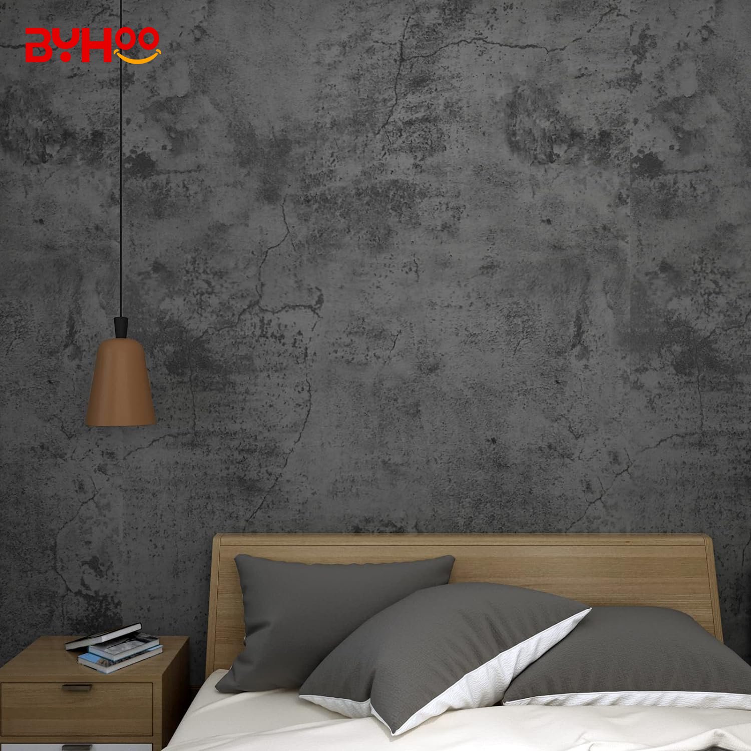 Hot selling Gray Color Cement Pattern Design Wallpaper Waterproof Self-adhesive Bathroom Living Room Wallpaper