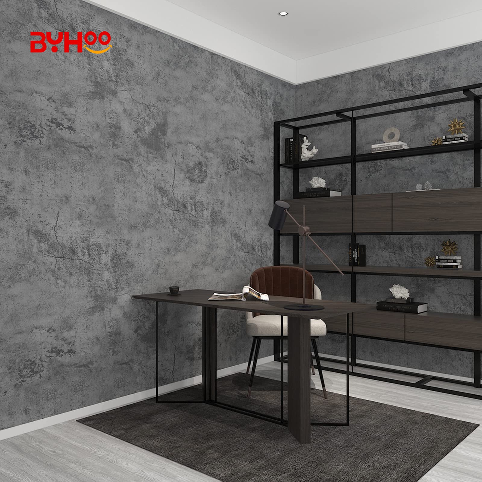 Hot selling Gray Color Cement Pattern Design Wallpaper Waterproof Self-adhesive Bathroom Living Room Wallpaper