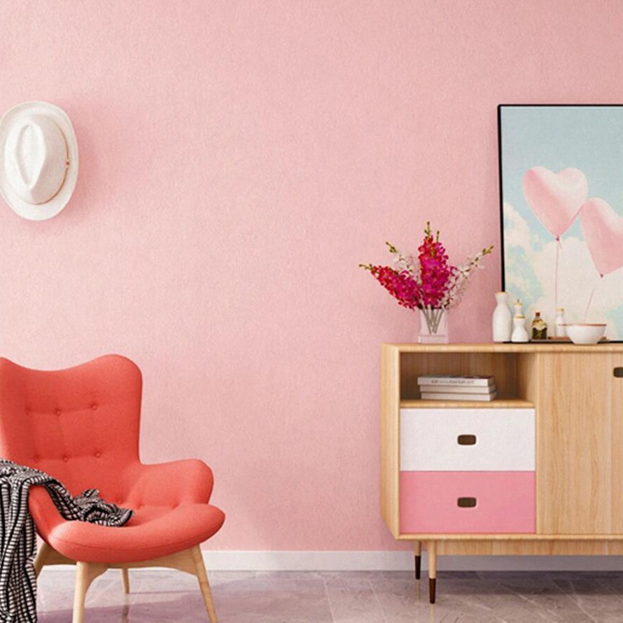 Classic Solid Color Design girls room Pink Wallpaper Wholesale Supplier Purple Wallpaper Rolls