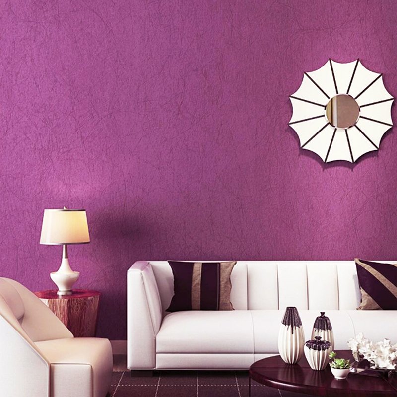 Classic Solid Color Design girls room Pink Wallpaper Wholesale Supplier Purple Wallpaper Rolls