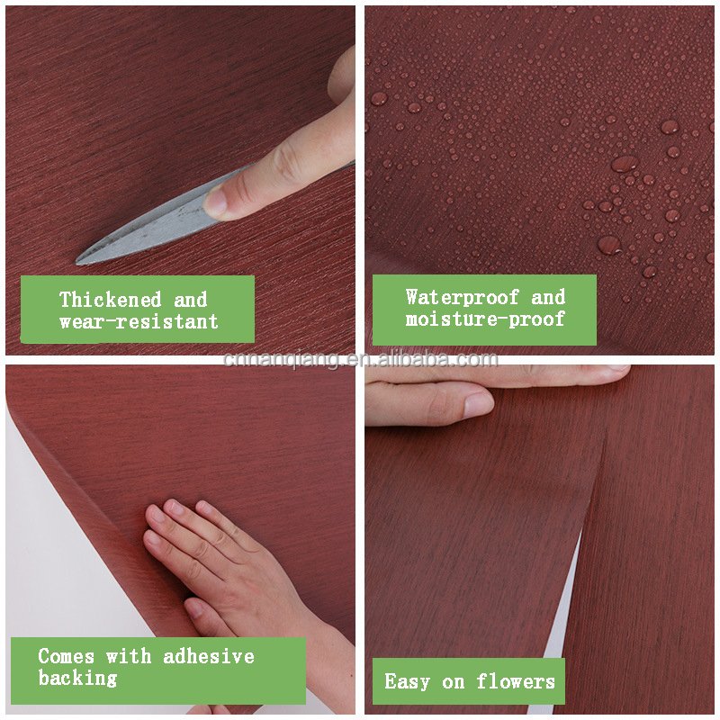 pvc floor stickers marble luxury wood grain wallpaper peel & stick selfadhesive flooring for wholesales waterproof factory china
