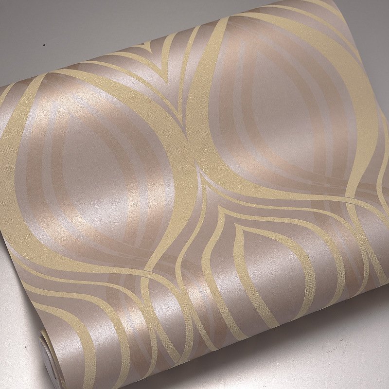 Custom wallpaper modern and simple non-woven wallpaper roll with curve line design surface wallcoverings wall coating