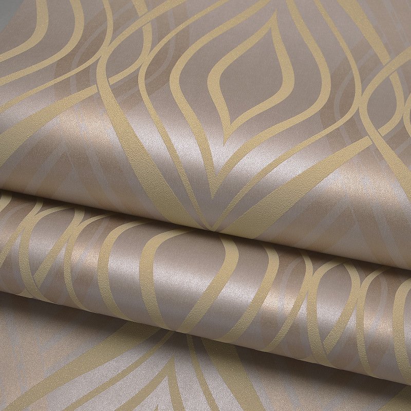 Custom wallpaper modern and simple non-woven wallpaper roll with curve line design surface wallcoverings wall coating