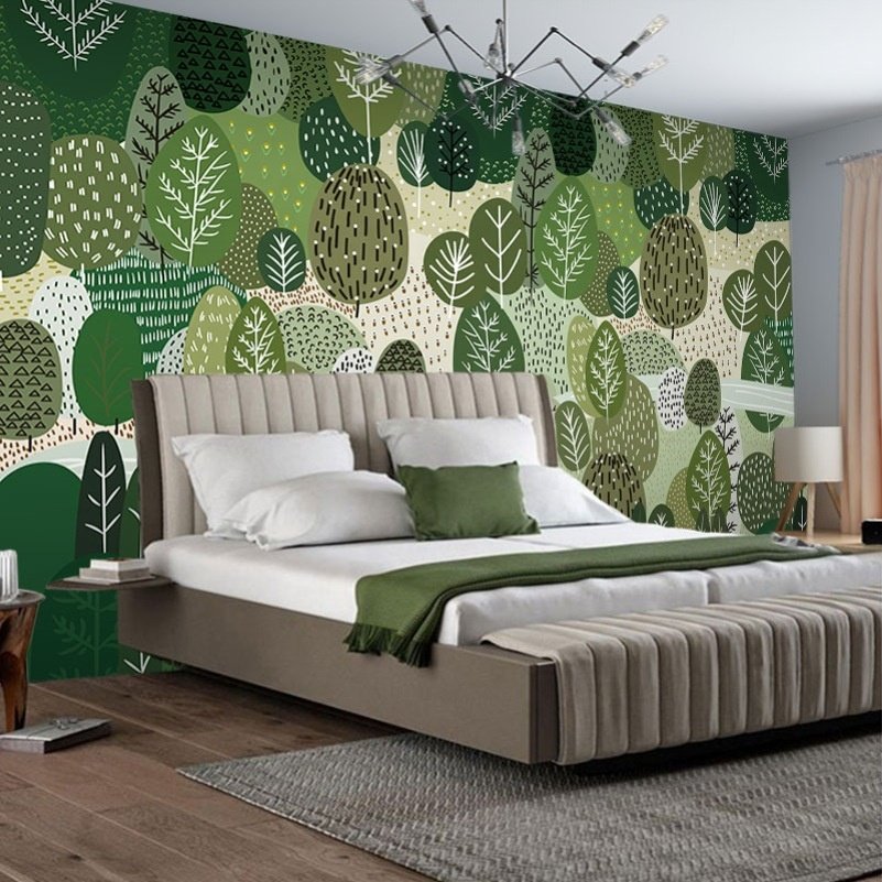Custom cartoon wallpaper cute plant wall paper kids wallpaper rolls wall mural