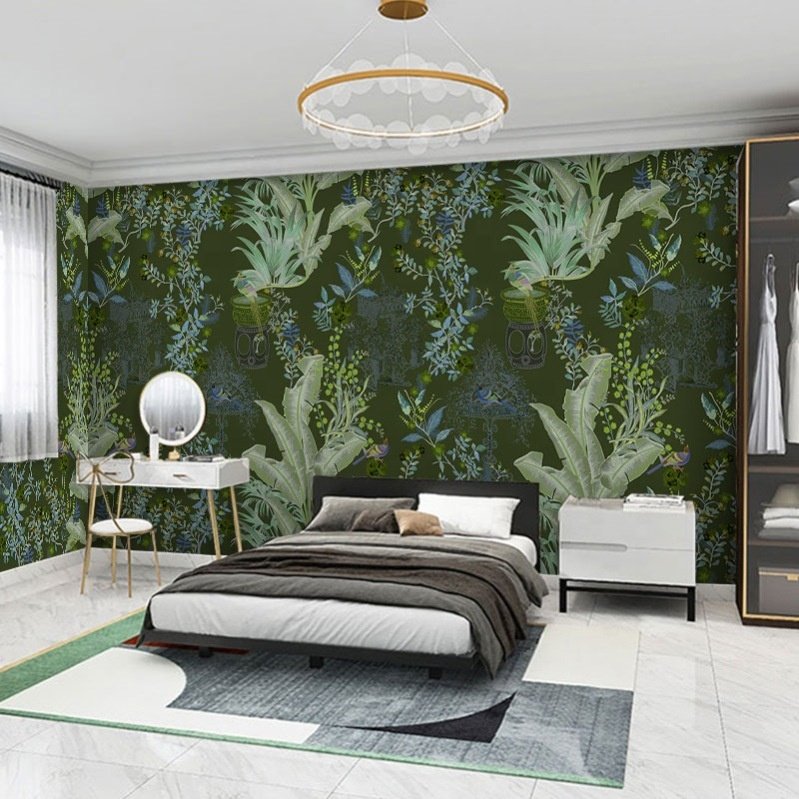 Custom cartoon wallpaper cute plant wall paper kids wallpaper rolls wall mural
