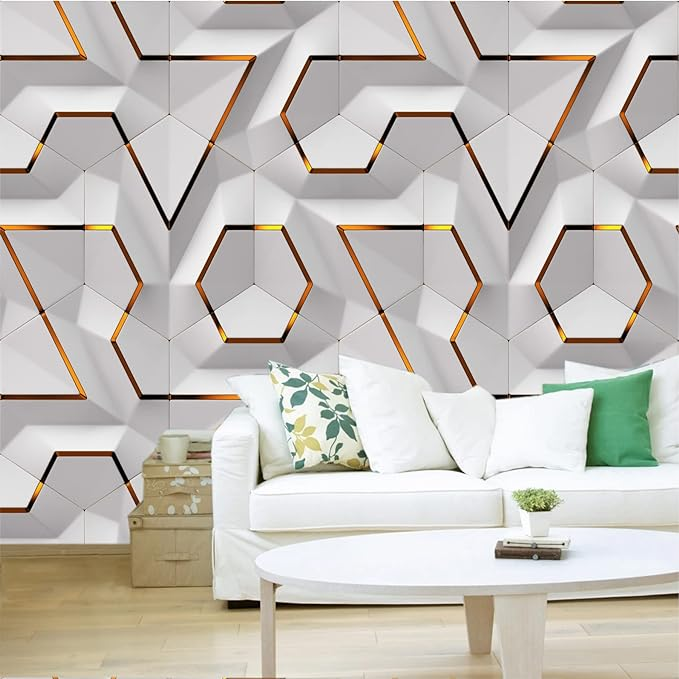 UDK 2024 New Arrival Wallpaper 45cm*10m 3d Geometric wallpaper Vinyl Self-adhesive Wall papers for wall & Furniture
