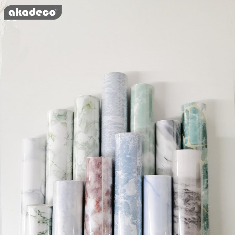 akadeco factory self adhesive wallpaper rolls Marble Wallpaper new Water Resistant for Study Room pvc china wall paper