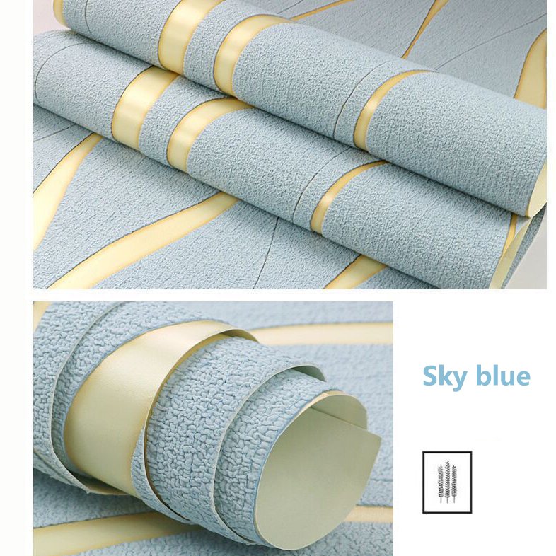 Simple 3D Water Ripple Non-Woven Wallpaper Roll For Curved Deer Skin Velvet Wallpaper Home decor