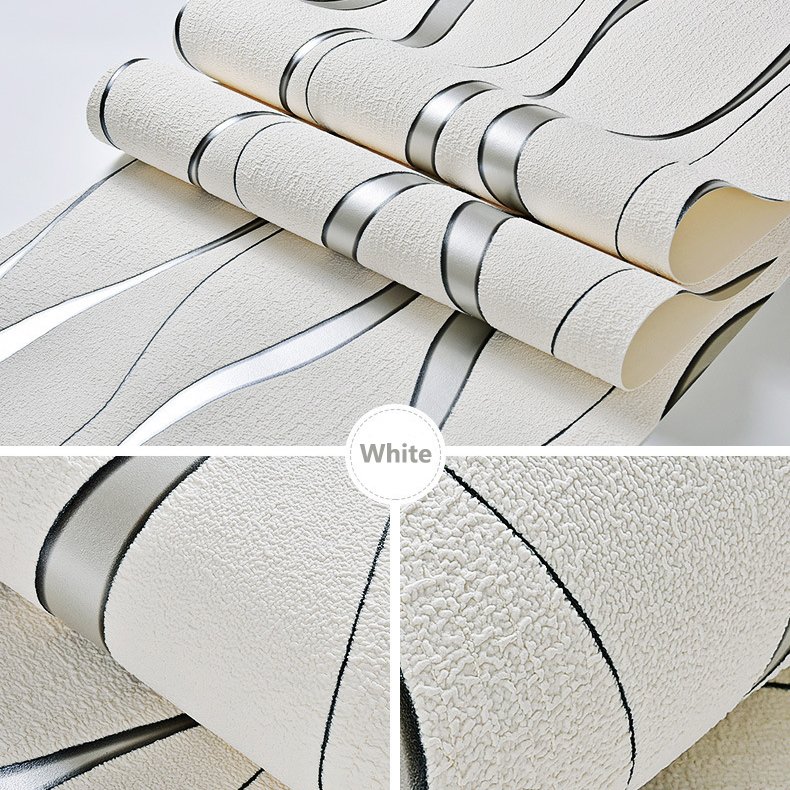 Simple 3D Water Ripple Non-Woven Wallpaper Roll For Curved Deer Skin Velvet Wallpaper Home decor
